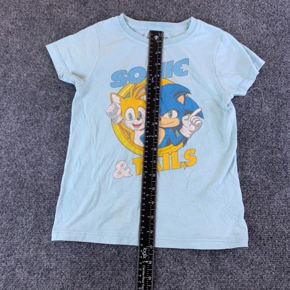 Sonic The Hedgehog 2 Sonic & Tails Tee Shirt Unisex Kids S (6/6X) Blue Graphic